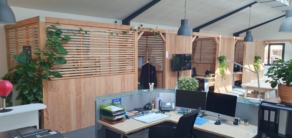 Aménagement de bureau évolutif EvoKub - Aménagement de bureaux open space en entreprise - Réalisation à Caen