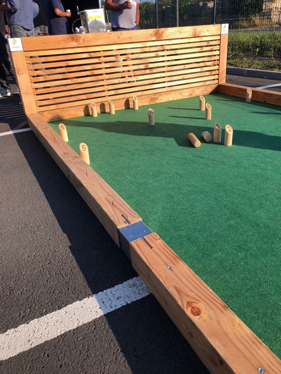 Location piste de Molkky XL outdoor - aménagement écoresponsable Caen