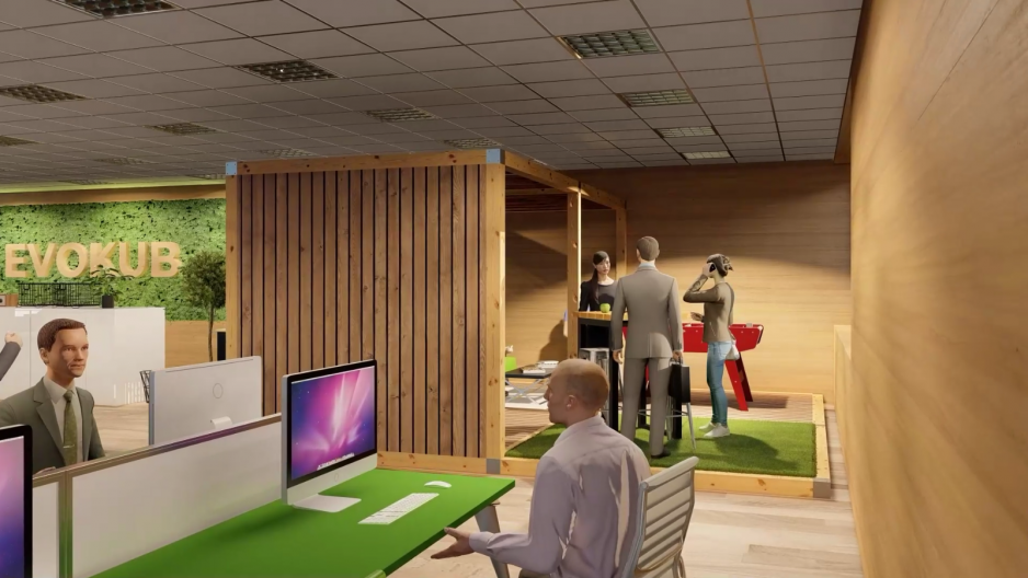 Bien etre en entreprise - aménagement open espace avec un espace détente modulable en bois