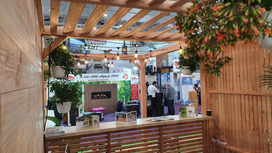 Création stand expo en bois - écoresponsable - évènementiel durable - Parc des expositions de Caen