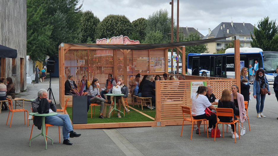 EvoKub - Aménagement espace urbain écoresponsable en bois - Terrasse Caen