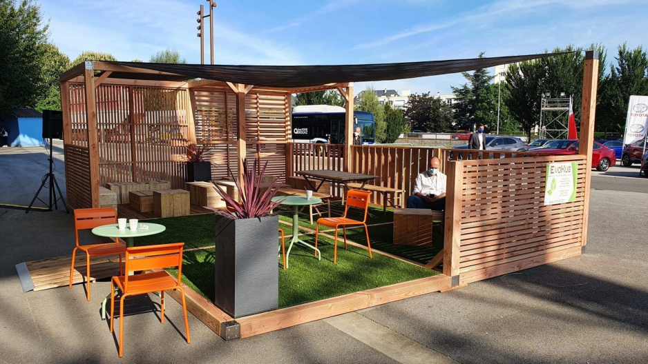 EvoKub - création terrasse bois écoresponsable pour la foire de Caen