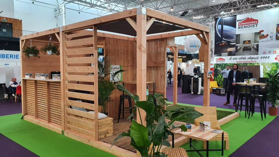 Stand salon en bois écoresponsable - création et location de stand évènementiel durable